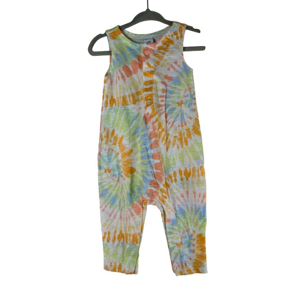 OLD NAVY Girl’s Tie-Dye Printed Sleeveless Henley Romper / Size: 6-12 Months